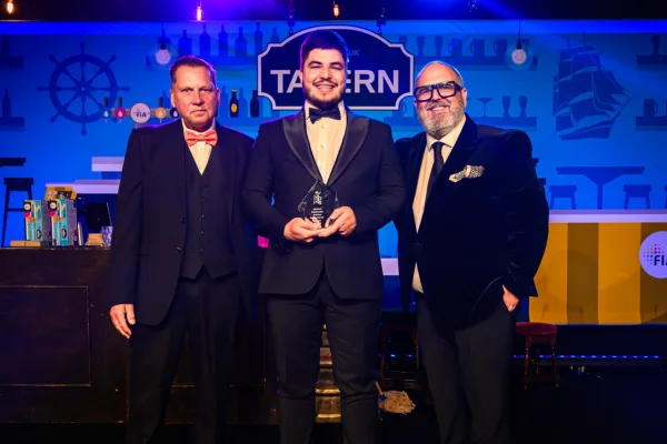 Krisztian Sasala presented with his FIA UK Student of the Year 2026 trophy